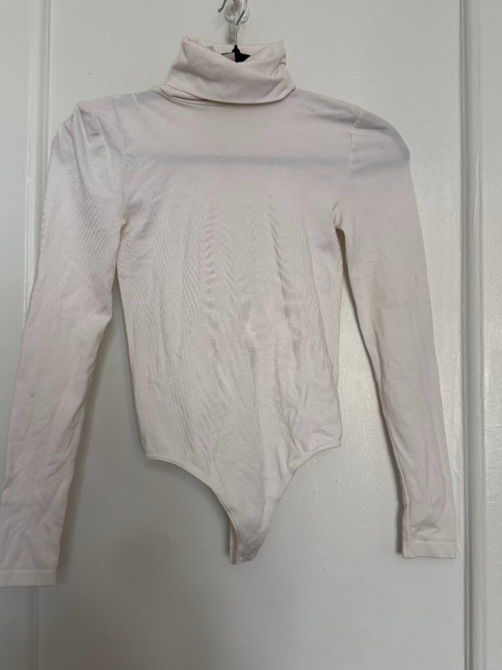 Wolford White Turtleneck Long Sleeve Bodysuit XS